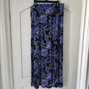 Black and Blue Floral Maxi Skirt
